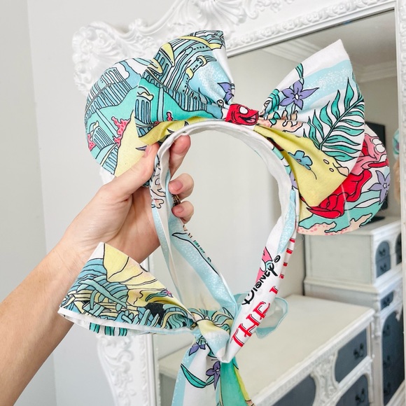 New York Couture Reworked Disney Vtg Little Mermaid Tie-up Mouse Ears Headband - Picture 2 of 6